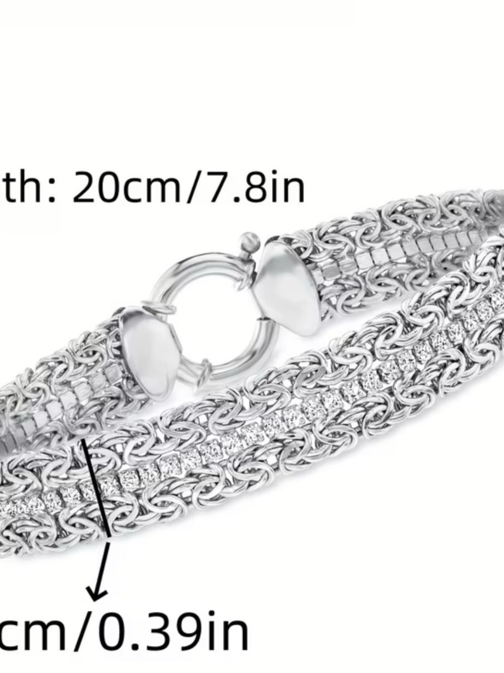 NWT-3.ct. t.w. moissanite Byzantine Sterling Silver Bracelet